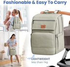 Baby Shower Gifts Diaper Bag Backpack, Baby Diaper Bag, Large Baby Bag for Boys & Girls, Waterproof, 16 Pockets, Insulated Bottle Holders, Durable,Travel-Friendly & Lightweight,Easy Organization,Beige - Image 6