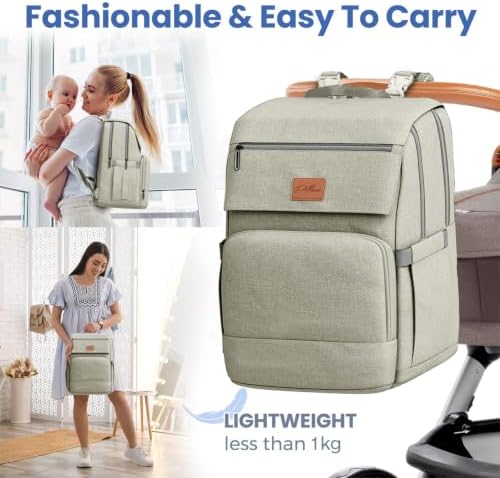 Baby Shower Gifts Diaper Bag Backpack, Baby Diaper Bag, Large Baby Bag for Boys & Girls, Waterproof, 16 Pockets, Insulated Bottle Holders, Durable,Travel-Friendly & Lightweight,Easy Organization,Beige - Image 6