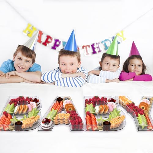 13.8" Extra Large Acrylic Letter Charcuterie Board Box, Reusable Fillable Letter Cake Candy Dish Display Serving Tray for Birthday Anniversary Party Decoration (B) - Image 6