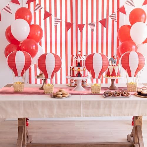 Meooeck 8 Sets Red Hot Air Balloon Table Centerpieces Decor - Image 6