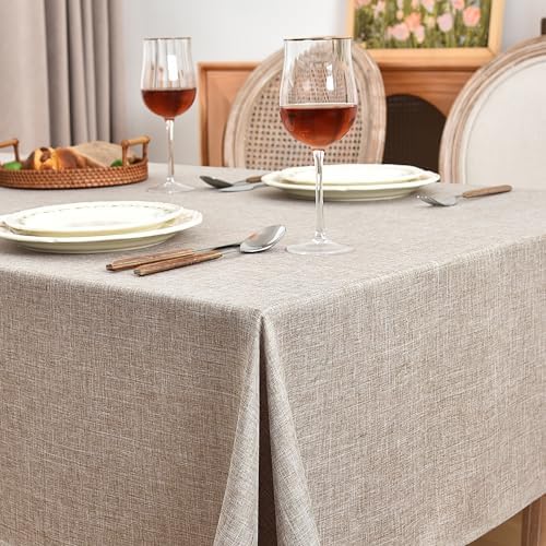 Fitable 6 Pack Nature Faux Linen Tablecloths Rectangle 90x156 Inch - Image 2