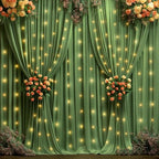 Shillance 30x10ft Olive Green Backdrop Curtains with Lights Photo Drapes Wrinkle Free Fabric Backdrop Curtain for Wedding Birthday Party Baby Shower Bridal Shower Home Party Background Decorations by Shillance