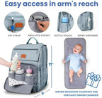 Baby Shower Gifts Diaper Bag Backpack - Large Capacity Baby Bag Backpack, Wide Opening & Easy Access Stylish Baby Diaper Bag - Waterproof, Durable, Travel-Friendly Organizer w/ Foldable Changing Pad - Image 5