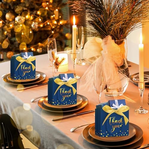 Jetec 45 Pcs Mini Thank You Gift Bag with Handle, Business Blue/gold - Image 6