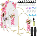 Jupwalz Arch Backdrop Stand and Cover Set, Metal Arch Stand with Rich Balloon Tool for Wedding Birthday Baby Shower Graduation Event Balloon Flowers Decor, Easy to Assemble (7.2FT & 6FT, White) by Jupwalz