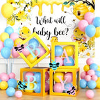 Party Inspo What Will It Bee Gender Reveal Decorations, Bee Gender Reveal Decorations, Bumble Bee He or She What Will Baby Bee Decorations Backdrop Balloon Banner Tablecloth Cake Cupcake Topper Box - Image 7