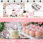 Costova Cow Baby Shower Decorations for Girls, Pink Cow Baby Shower Decorations, Holy Cow We Are Having a Baby Backdrop Balloon Box Tablecloth Sash Pin for Cow Print Its a Girl Gender Reveal - Image 5