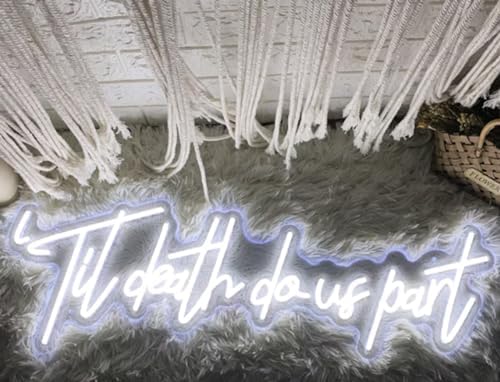 Til Death Do Us Party Neon Sign, Custom Wedding Party Led Neon Light, Wedding Backdrop Wall Decoration Engagement Bachelorette Party Gift Size:30inch - Image 4