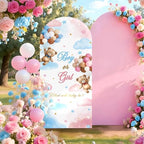 Gender Reveal Bear Arch Cover Backdrop Fabric Stand Cover - Image 5