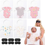 Outus 6 Sets Feed Me Baby Shower Games for Large Groups, Baby Clothes, Kt Boards, Blindfolds, 60 Adhesive Tape, Funny Hilarious Gender Reveal Activity for Guests Party Supplies (Cute) by Outus