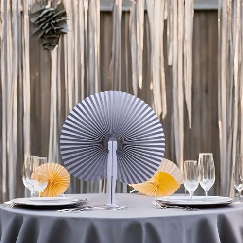 24 Pieces Multicolor Round Paper Fans - Image 3