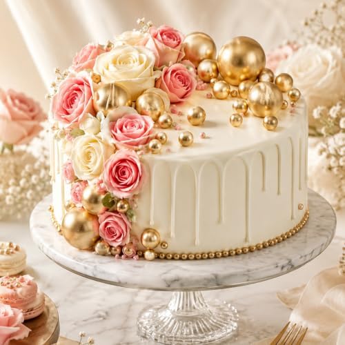 324 Pcs Balls Cake Toppers, Gold Cake Balls Decorations - Image 6
