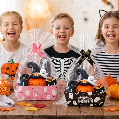OSNIE Halloween Baskets for Gifts - 24 Sets Empty Boxes with Bags and Bows - Image 5
