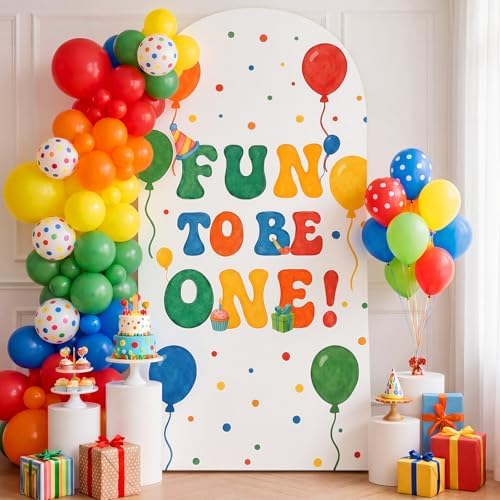 Breling Fun to Be One Birthday Decoration 6.6 ft Arch Cover Backdrop - Image 4