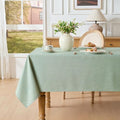 Sage Green Rectangle Tablecloth, 60 x 90 Inch Linen Textured Table Cover by Moinubone