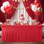 Shillance 6 Packs Red Spandex Table Clothes for 8 Foot Rectangle Table, Spandex Table Covers 8FT Stretch Table Skirts Wrinkle Free Fitted Table Cloth for Valentines, Event, Wedding, Banquet & Parties - Image 4