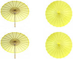 Koyal Wholesale 32" Yellow Paper Parasol Umbrella 4 Pack, Large Paper Umbrella Bulk, Paper Parasol Wedding Umbrellas, Yellow Parasol Umbrella Bridal Party Decor Photo Props, Sun Parasols for Shade by KoyalWholesale