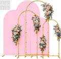 6,6.6,7.2FT Set of 3 Matal Arch Backdrop Stand with Cover (Pink) by Paxdeje