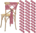 50 PCS Cheesecloth Chair Sashes Bows Wedding Aisle Decorations Chair Ribbon Ties Back Sash for Wedding Party Events Banquet Chair Cover Decoration (Dusty Rose) by Lumaycens