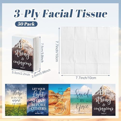 Outus 50 Pack Christian Pocket Tissues with Inspirational Words Individual - Image 2