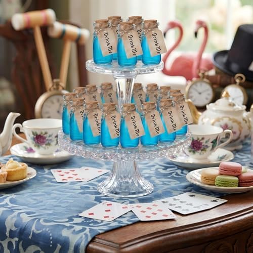 24 Set Wonderland Tea Party Favors Small Glass Bottle with Cork - Image 5