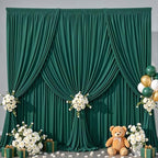 30x10FT Backdrop Curtains with Rod Pockets - Wrinkle Free Photo Stage Backdrop 6 Panels Curtains Drapes for Photography Wedding Party Baby Shower Decorations (Blackish Green) by Unknown