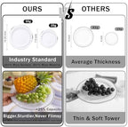 WELLIFE 350-Piece Silver Plastic Dinnerware Set - Disposable 10.25" Dinner Plates, 7.5" Dessert Plates, 9oz Silver Rim Cups & Cutlery for Weddings - 50 Guest Service - Elegant Disposable Silverware - Image 2