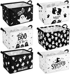 CHENGU 6 Pack Halloween Storage Basket Collapsible Halloween Ghost Bins by CHENGU