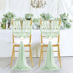 Sage Green Chair Sashes Banquet: 32 Pieces Wedding Dinner Chair Draping Fabric - Reception Chairs Cover Decora - Image 4
