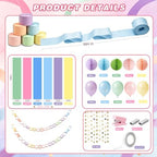 Pastel Paper Chain Garland Strips with 492ft Crepe Paper Streamers - Image 2