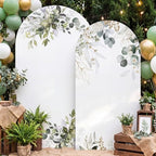 Mindsoft 2 Set Sage Green Floral Arch Backdrop Cover Stretchy 7.2ft 6.6ft by Mindsoft