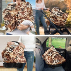 Brown Cow Print Car Seat Covers High Stretchy Breathable Breastfeeding Covers Multi-use Breastfeeding Pillow Cover Newborn Registry & Shower Gift for Baby - Image 2