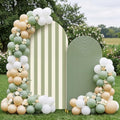 Sage Green 2 Set Striped & Solid Ripple Arch Backdrop Cover by Unknown