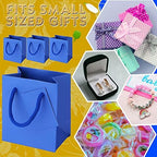 Sherr 100 Pcs Blue Mini Paper Gift Bags with Handles, White Tags - Image 4