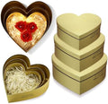 Glenmal 3 Pcs Heart Shaped Gift Boxes with Lids,Gold by Glenmal