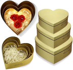 Glenmal 3 Pcs Heart Shaped Gift Boxes with Lids,Gold by Glenmal