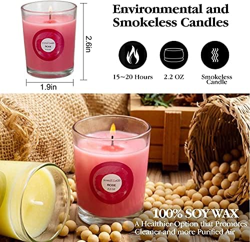 YOROXRG Scented Candles, Jasmine, Rose, Vanilla, Bergamot, fig, Lavender, Lemon, Spring,Strawberry, Rosemary, Aromatherapy Candles,Soy Wax Glass Jar Candle - 20 Pack - Image 3