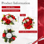 Hotop 12 Pcs Silk Rose Flower Balls,Red, White - Image 3
