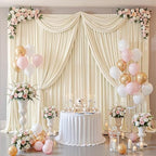 40x8ft Champagne Backdrop Curtain for Parties Wrinkle Free Fabric Backdrop Curtain Wedding Photo Backdrop Drapes for Birthday Party Baby Shower Bridal Shower Photography Back Drop 8 Panels 5x8FT - Image 3