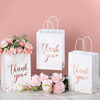 PerKoop 60 Pack Thank You Paper Gift Bags, Classic, Rose Gold - Image 2