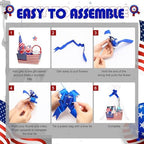 Funnymoom 24 Pcs 4th of July Gift Basket Empty, Patriotic American Flag - Image 4