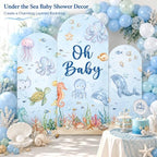 3PCS Under The Sea Baby Shower Arch Backdrop Cover Ocean Party Decorations - Image 5