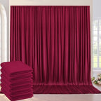 30ft×10ft Wrinkle Free Burgundy Backdrop Curtain for Wedding Party, 6 Panels 5×10ft Soft Silky Polyester Wine Red Photo Backdrop Drapes for Birthday Parties Baby Shower Mother's Day Photography by ENJOYYOURPARTY