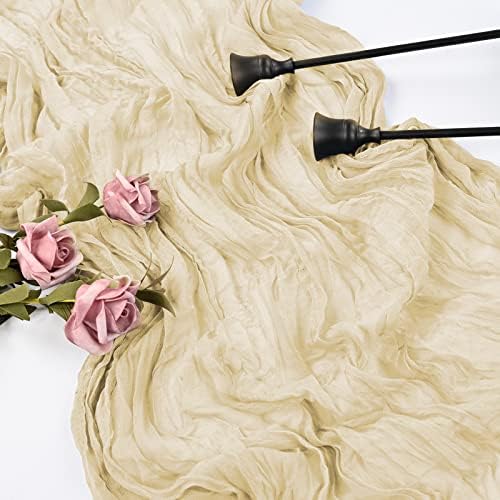10 Pack Cheesecloth Table Runner 35 x 120 Inch, Ivory - Image 4