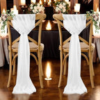 MDS Pack of 125 Chiffon Chair Sashes for Wedding & Event Décor - Ivory - Image 6