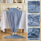 Fanami 6 Pack Cheesecloth Table Runner -10FT Dusty Blue Boho Gauze Cheese Cloth Table Runner 120 Inches Long Rustic Sheer Fabric Centerpieces for Wedding Birthday Party Bridal Baby Shower Decorations - Image 3