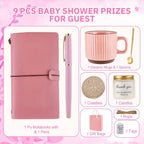 Baby Shower Prizes for Game Winners Baby Shower Games Prizes Ceramic Mugs with Metal Spoons Woven Coasters Notebooks Scented Candles Gift Bags Wedding Bridal Shower Favors for Guests (1, Pink) - Image 4