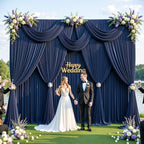 40ftx10ft Wrinkle Free Navy Blue Backdrop Curtains for Parties, Thick Polyester Backdrop Drapse 8 Panels 5x10ft for Weddings Birthday Photography Background Curtains - Image 5