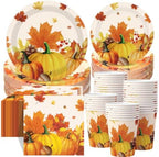 250 Pcs Marple Leaves Fall Party Supplies, Paper Plates Napkins and Cups by Ziliny