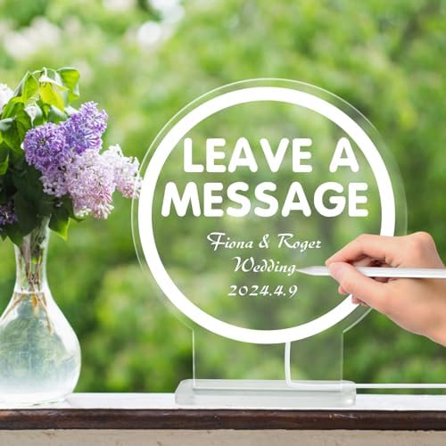 Audio Guest Book Phone with Neon Table Sign for Wedding Party Birthdays Rentals Confessions Special Occasions (Beige) - Image 5